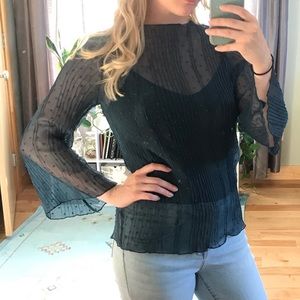 NWT Sheer Teal Blouse